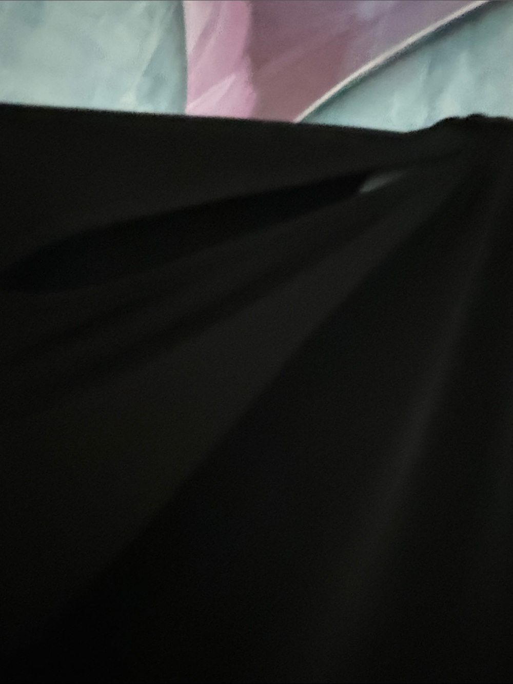 Susan Graver Black V-Neck Short Sleeve Draped Shoulder Peek A Boo Sleeved Top - Picture 3 of 4